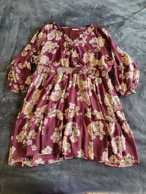 Maurices Burgundy Flowy Dress